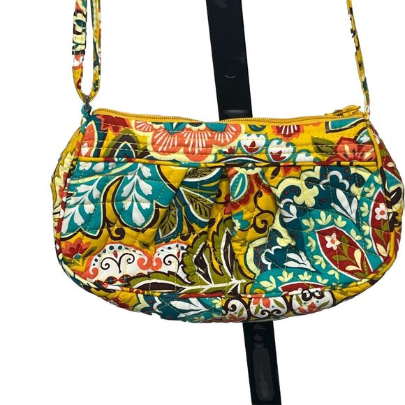 Vintage Vera Bradley Crossbody Bag Cassidy Provencal Yellow Floral Purse Quilted - Picture 1 of 6